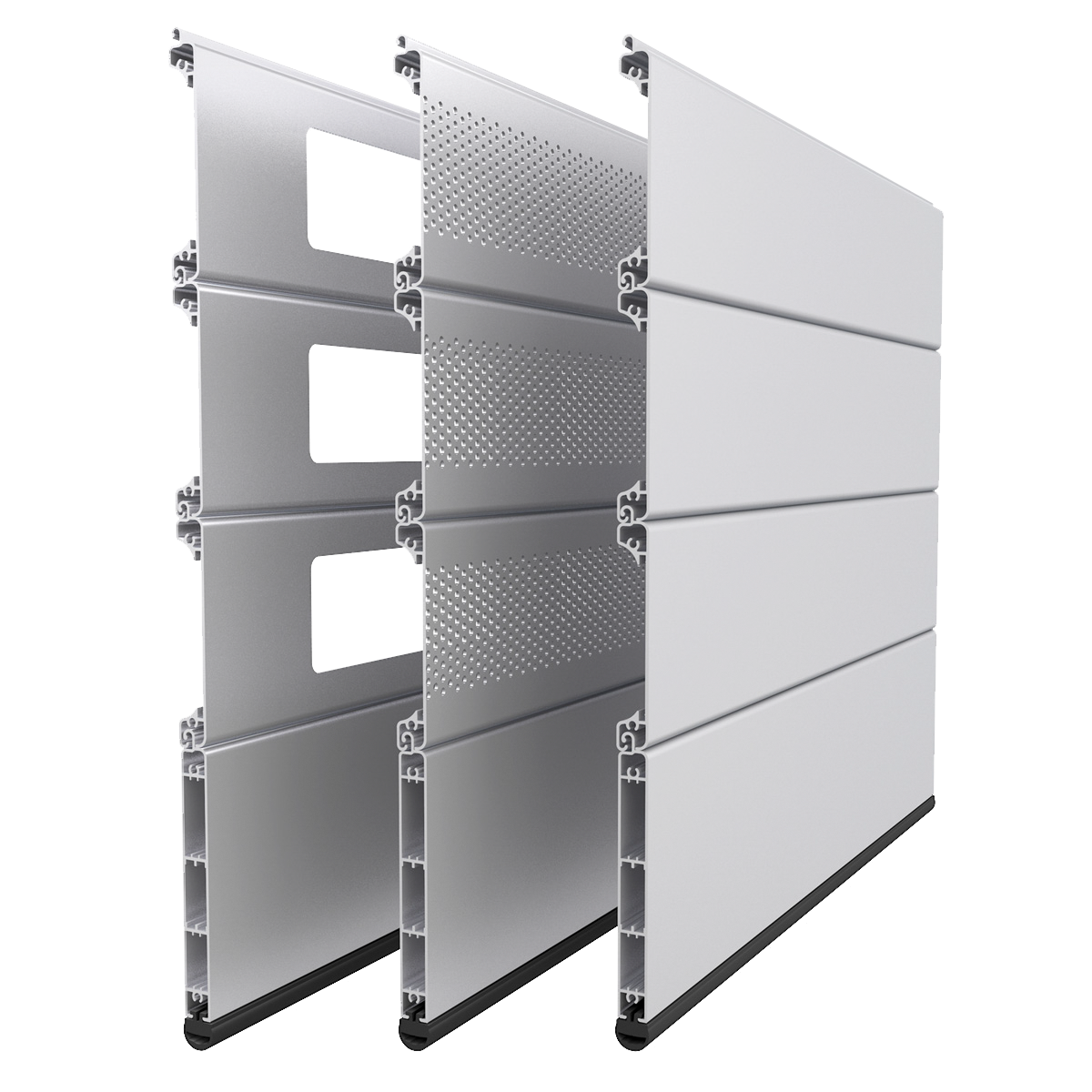 Lama de aluminio para puerta enrollable PS-100 Recta