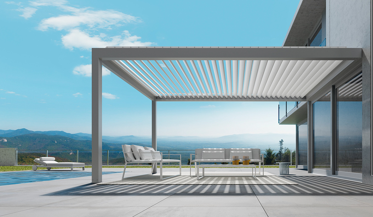 Pérgola P-190 y 150 de estilo moderno.