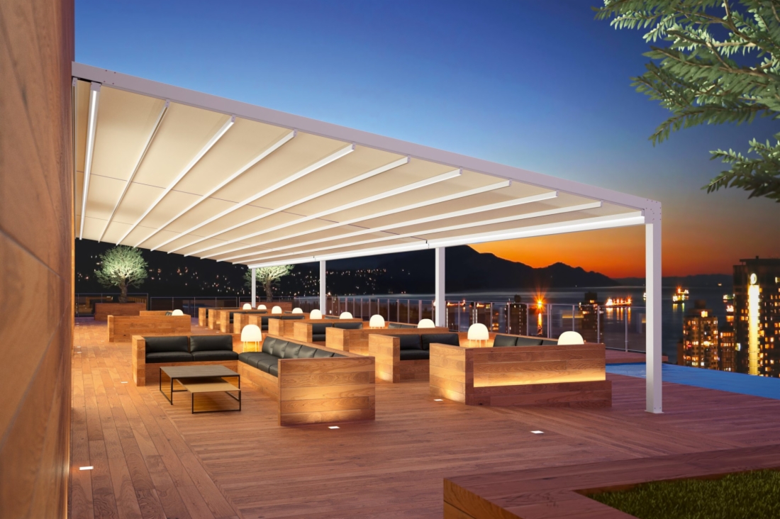 Pergola en toile tendue Fúlvia; la dernière venue dans la collection BIM